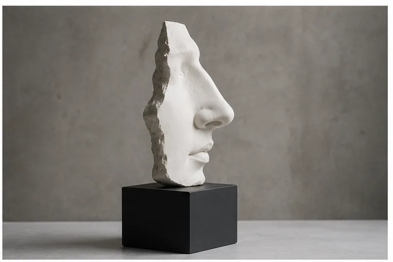 Marble nose sculpture illustrating a rhinoplasty profile
