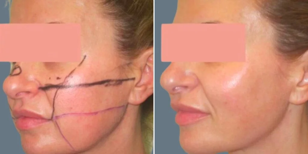 face lower face liposuction female pre2024 019 before and after before and after